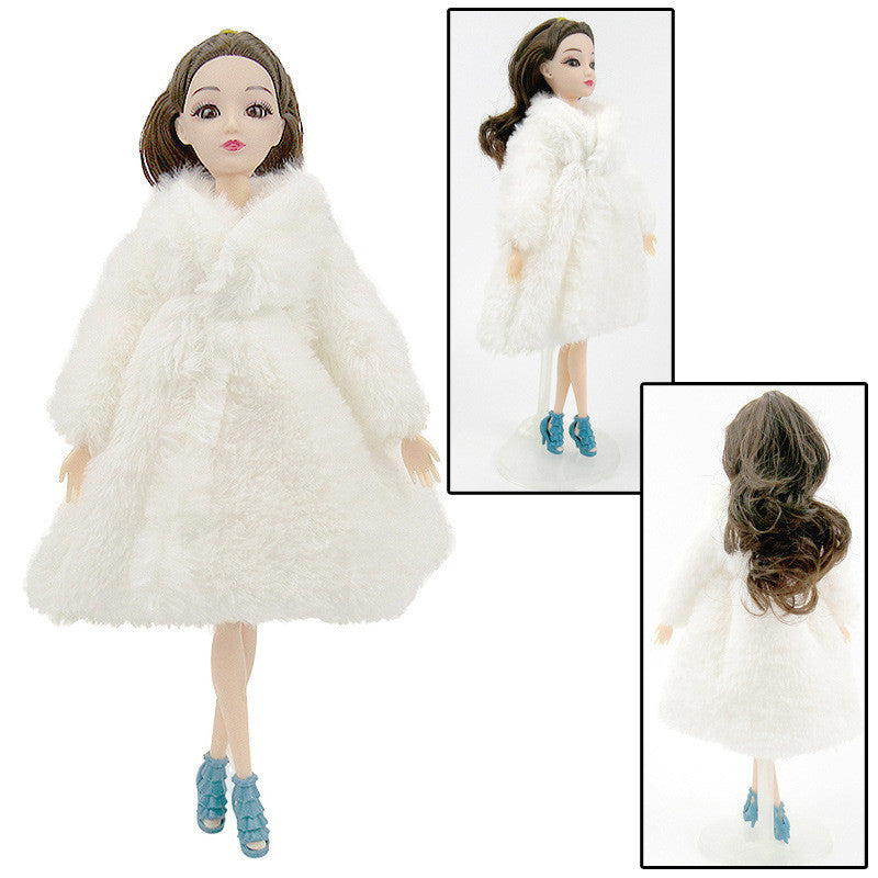Casual Girl Doll Fashion Plush Coat Cloak
