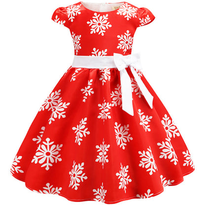 Children's Christmas Snowflake Print Princess