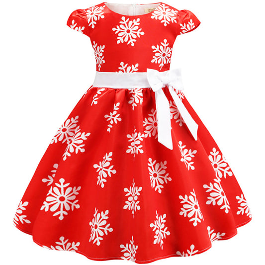 Children's Christmas Snowflake Print Princess