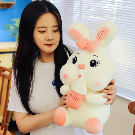 Creative Baby Bottle Rabbit Doll Cute Plush Toy