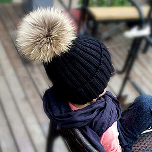 Autumn and winter new scorpion hair ball children's wool hat