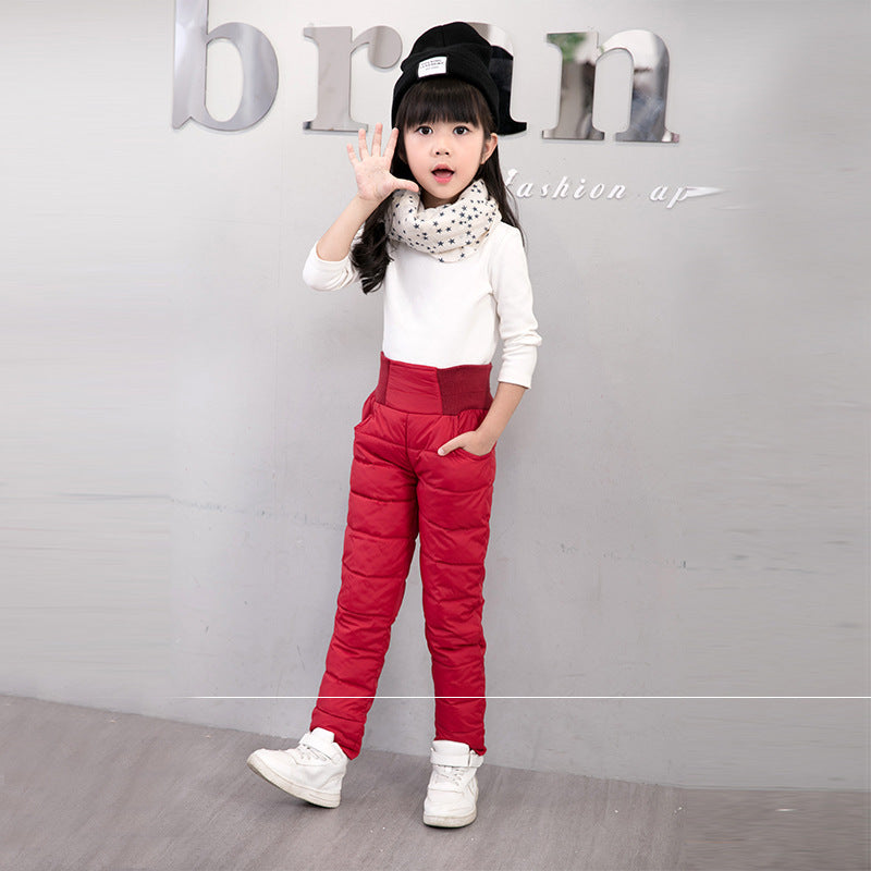 Children's High-waisted Warm Cotton Trousers