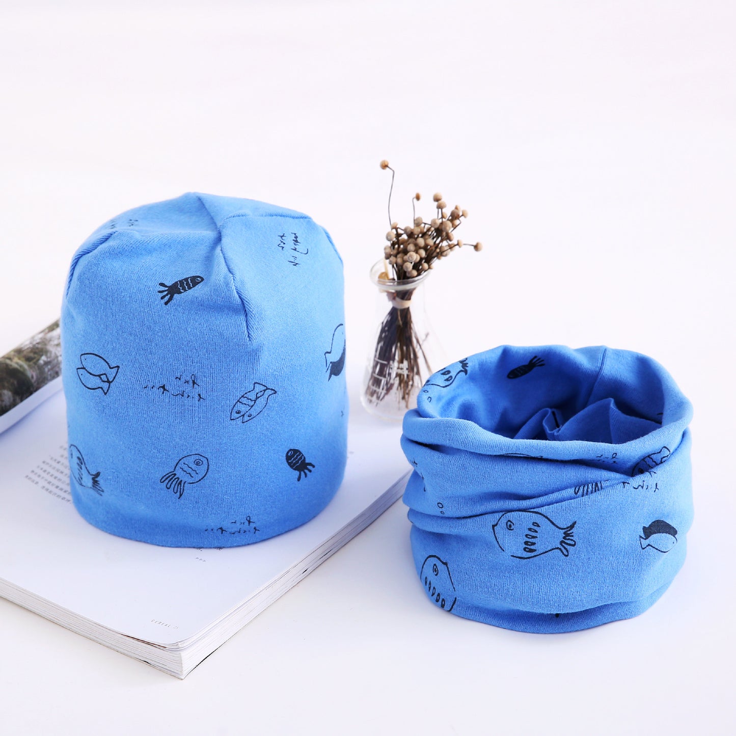 Two-piece Towel Baby Cotton Collar Hat Set