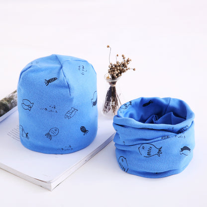 Two-piece Towel Baby Cotton Collar Hat Set