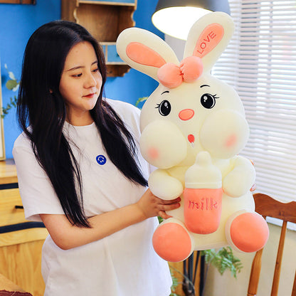 Creative Baby Bottle Rabbit Doll Cute Plush Toy