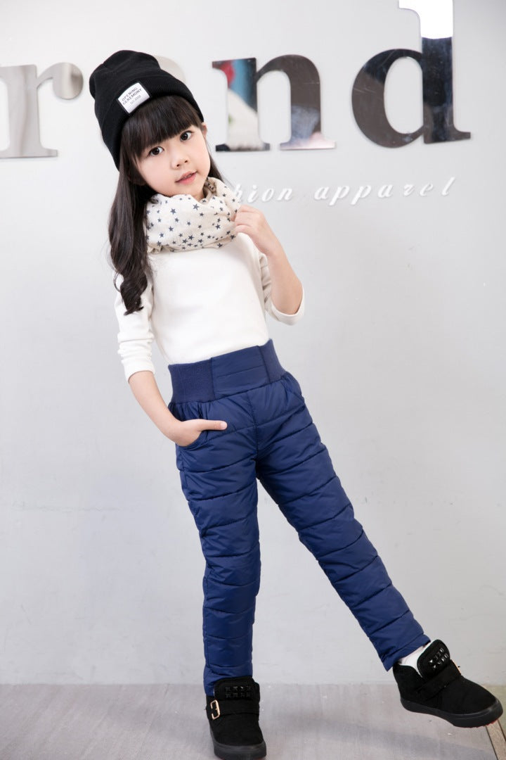 Children's High-waisted Warm Cotton Trousers